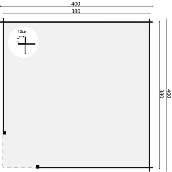 Blokhutprieel - Tuinhuis Marit | 44 mm | vuren onbehandeld 3