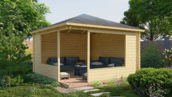 Blokhutprieel - Tuinhuis Marit | 44 mm | vuren onbehandeld 1