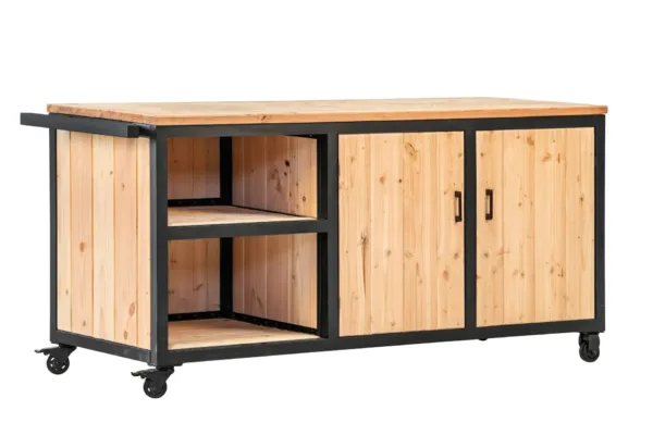 Buitenkeuken 180 cm staal en douglas 1