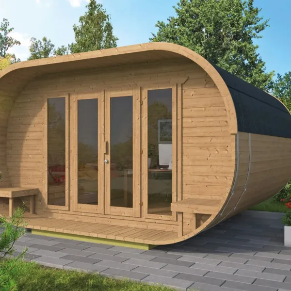 Camping Oval | 28/42 mm | Thermowood | 405x400 cm 1