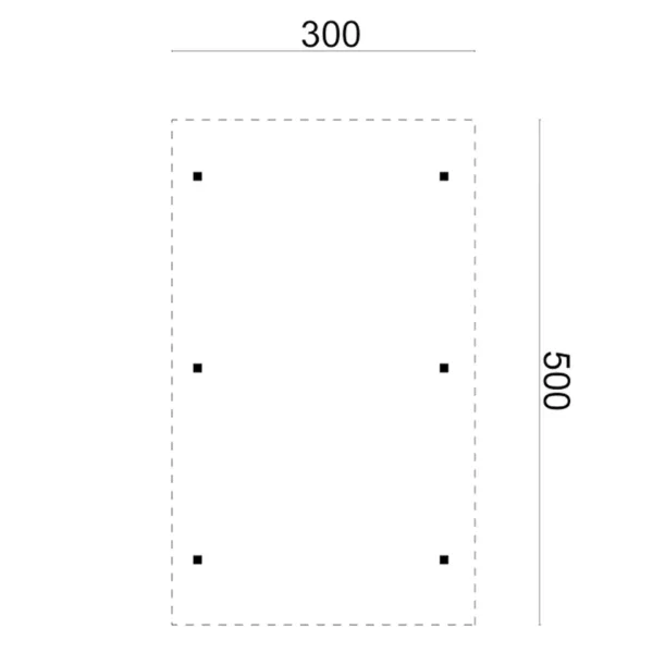 Carport Enkel/Aanbouw met PVC dakplaten grenen groen geïmpregneerd L500 x B300 cm 3