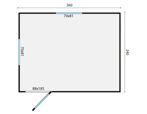 Circuswagen Joey | 19mm | vuren onbehandeld | 360 x 240 cm | excl. onderstel 2