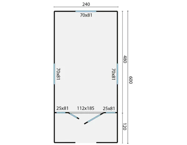 Circuswagen Johnny | 19mm | vuren onbehandeld | 600 x 240 cm | excl. onderstel 3