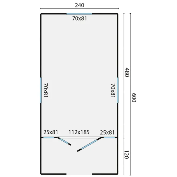 Circuswagen Johnny | 19mm | vuren onbehandeld | 600 x 240 cm | excl. onderstel 3