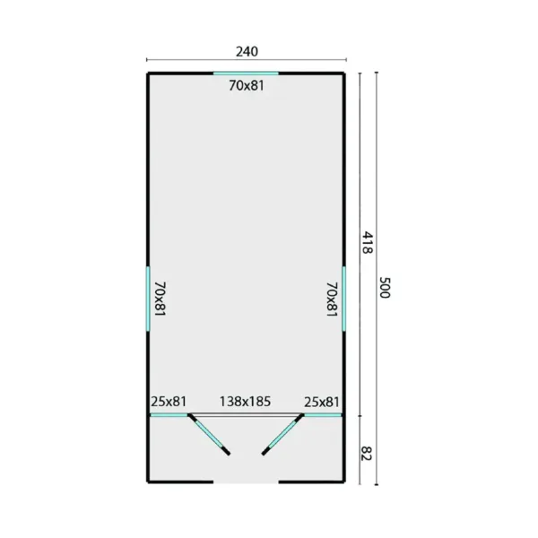 Circuswagen Kathy | 19mm | vuren onbehandeld | 500 x 240 cm | excl. onderstel 6