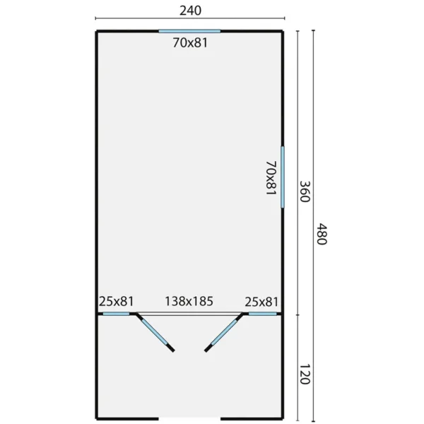 Circuswagen Paddy | 19mm | vuren onbehandeld | 480 x 240 cm | excl. onderstel 3