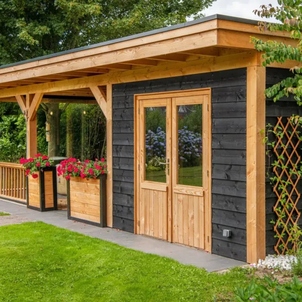 DHZ Plat dak Nijverdal Douglas 900 x 410 cm zwart geïmpregneerd 2
