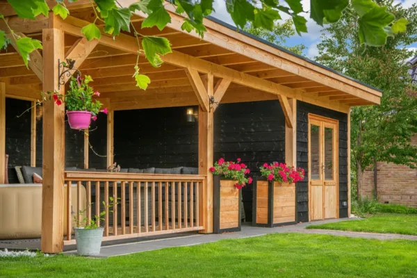 DHZ Plat dak Nijverdal Douglas 900 x 410 cm zwart geïmpregneerd 3