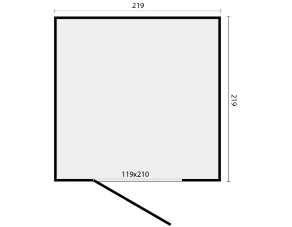 Douglas berging Brooklyn zwart gespoten 219 x 219 x 241 cm | inclusief deur 3