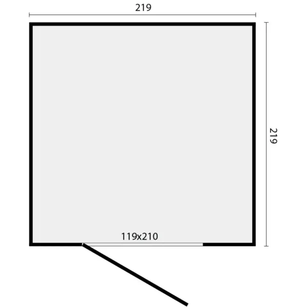 Douglas berging Linna 219 x 219 x 241 cm | inclusief deur 6