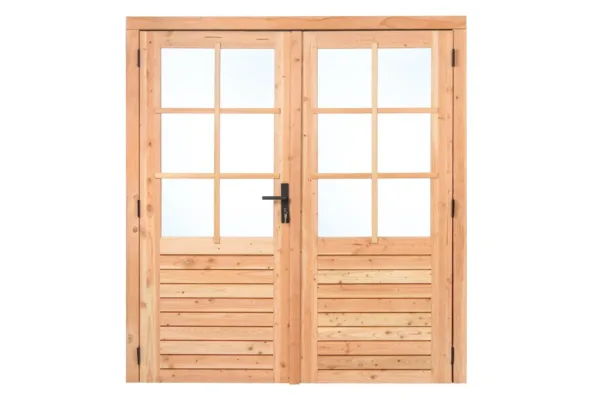 Douglas dubbele glas deur 6-ruits B1850xH2050mm buitenmaat, linksdraaiend 1