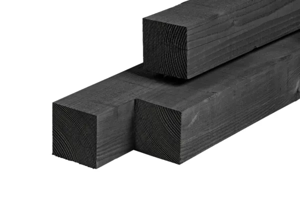Douglas paal, zwart geïmpregneerd, ongedroogd, fijn bezaagd 9,0 x 9,0 x 300 cm 1