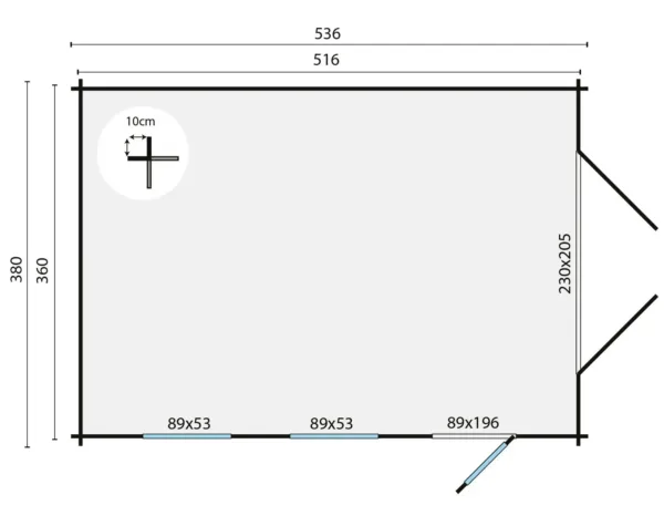 Garage Marketta | 44 mm | vuren onbehandeld 3