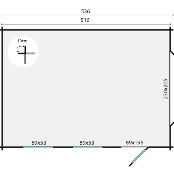 Garage Marketta | 44 mm | vuren onbehandeld 3