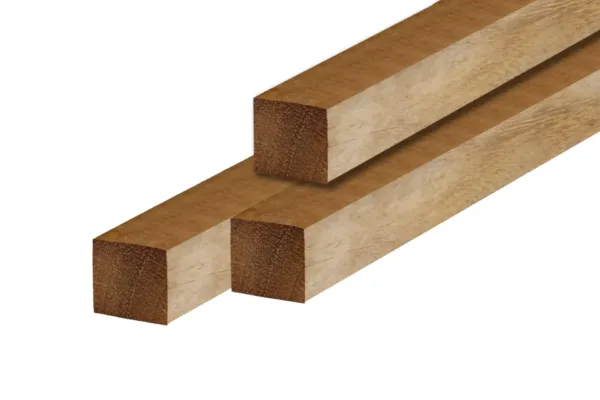 Hardhout paal 6,5 x 6,5 x 400 cm glad geschaafd - duurzaamheidsklasse 1 1