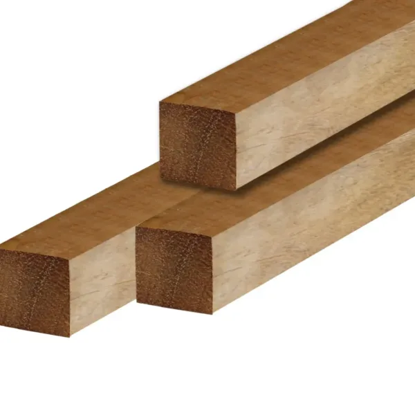 Hardhout paal 6,5 x 6,5 x 400 cm glad geschaafd - duurzaamheidsklasse 1 1
