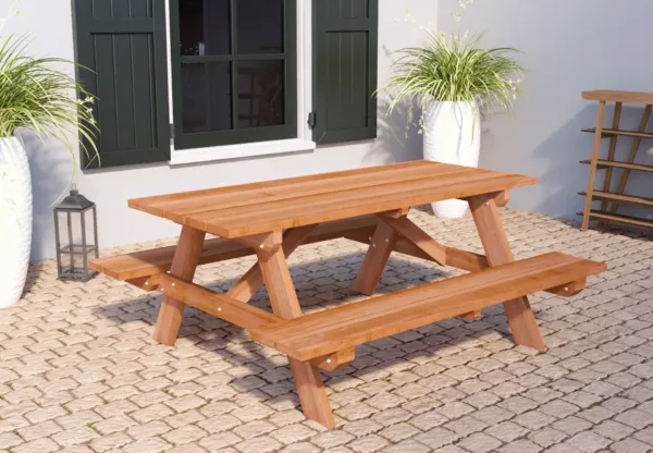 Hardhouten picknicktafel Comfort 1