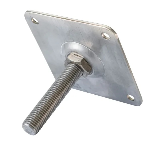 Hoogteverstelling deluxe RVS M16 10 x 10 cm plaat 1