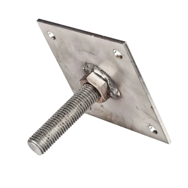 Hoogteverstelling RVS M16 10 x 10 cm plaat 1