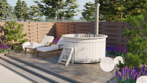 Hottub met interne RVS kachel ø200 cm onbehandeld vuren 2