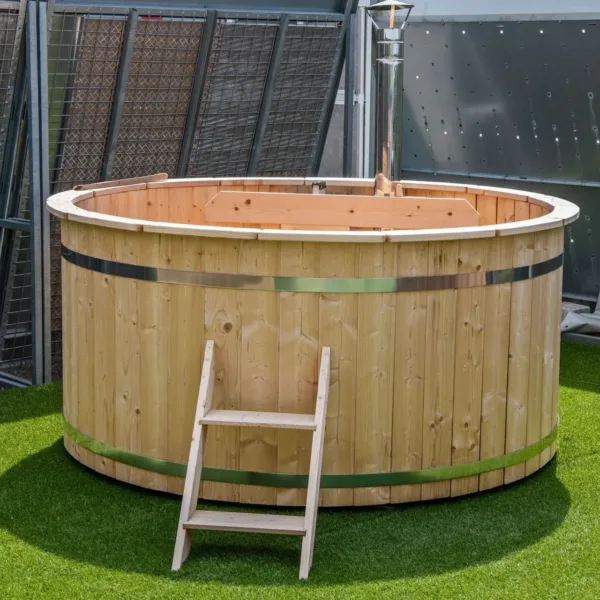 Hottub met interne RVS kachel ø200 cm onbehandeld vuren 3