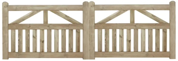 Inrijpoort grenen groen geïmpregneerd 120 x 360 cm per set (2 x 180 cm) 1