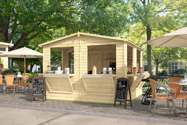 Kiosk Moose | 16mm | vuren onbehandeld | 300 x 300 cm | incl. vloer 1