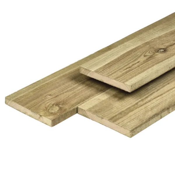 Midden-Europees grenen tuinplank, groen geïmpregneerd, gedroogd, geschaafd 4rh 1,6 x 14,0 x 90 cm 1
