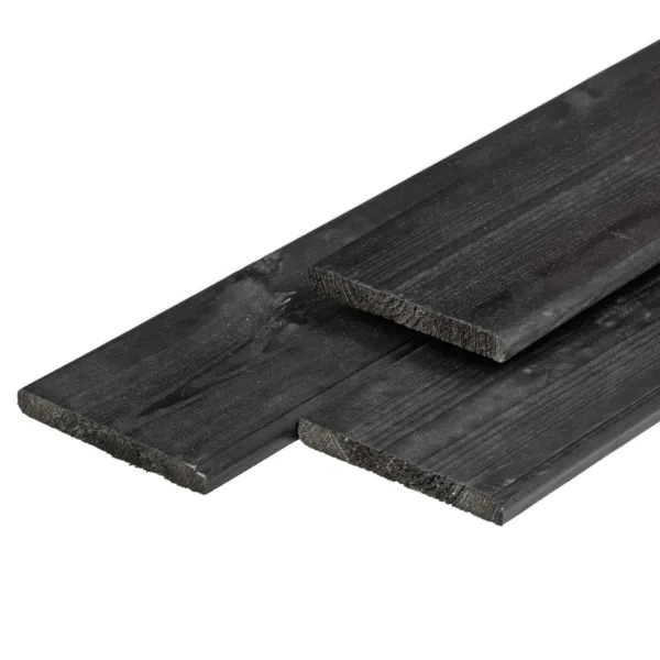 Midden-Europees grenen tuinplank, zwart gespoten, gedroogd, geschaafd 4rh 1,6 x 14,0 x 180 cm 1