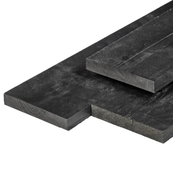 Midden-Europees grenen tuinplank, zwart gespoten, gedroogd, geschaafd 4rh 2,0 x 20,0 x 400 cm 1