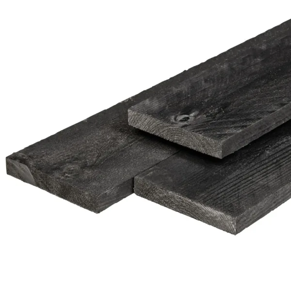 Midden-Europees Vuren steigerplank, gedroogd, fijn bezaagd, zwart gespoten 2,9 x 19,0 x 400 cm 1