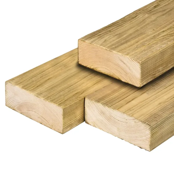 Noord-Europees Vuren timmerhout, groen geïmpregneerd, gedroogd, geschaafd 4rh 7,0 x 19,5 x 400 cm 1