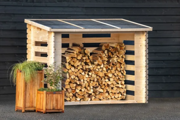 Openhaard hout berging Brandr onbehandeld vuren 19 mm incl. dakleer 1