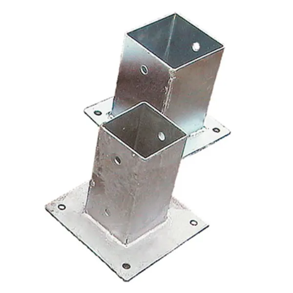 Paalhouder op plaat thermisch verzinkt 7,1 x 7,1 x 13 cm 1