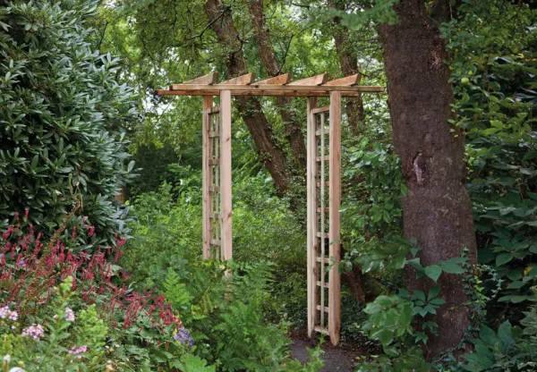 Pergolaset recht grenen groen geïmpregneerd B100 x D45 x H214 cm 1
