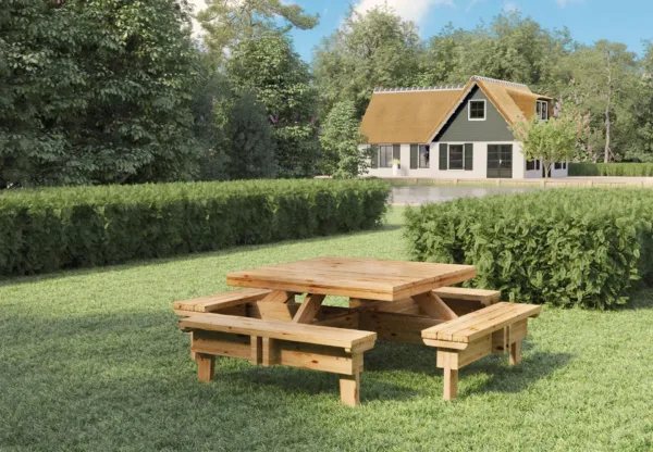 Picknicktafel Vierkant vuren gedroogd, groen geïmpregneerd 1