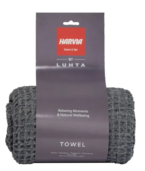 Sauna accessoire Harvia door Luhta handdoek 80x160cm grijs 1