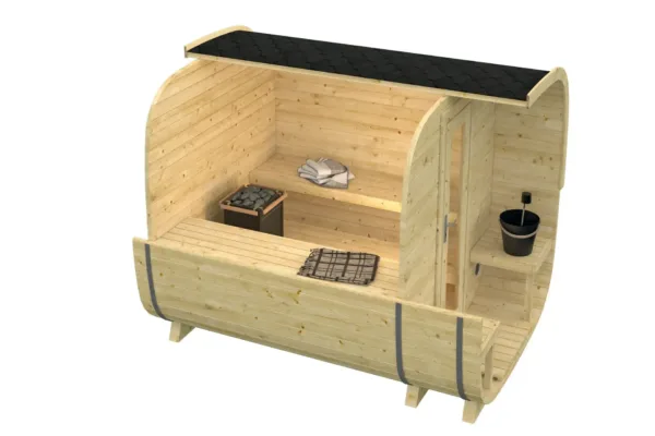 Sauna cube Rovaniemi 280 cm | 42 mm | onbehandeld 2