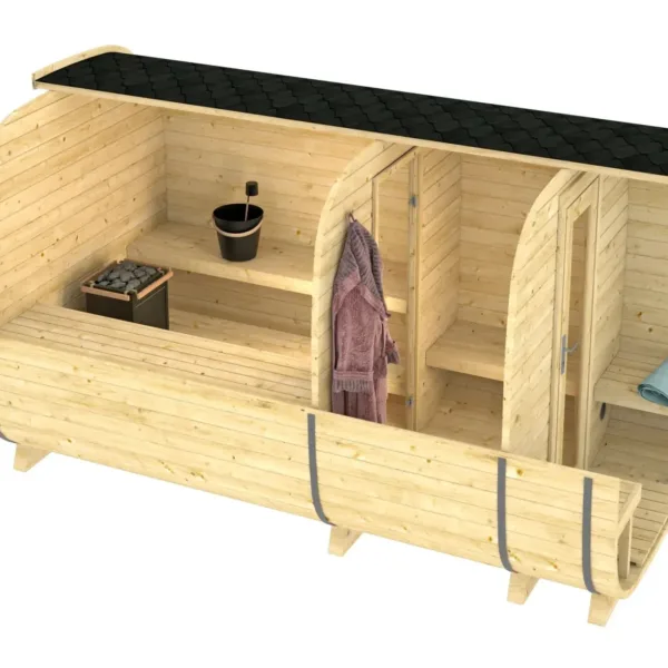 Sauna cube Rovaniemi 390 cm | 42 mm | onbehandeld 3