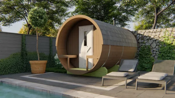 Saunabarrel | Ø205 x 350 cm | 28/42 mm | Thermowood 2