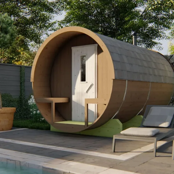Saunabarrel | Ø205 x 350 cm | 28/42 mm | Thermowood 2