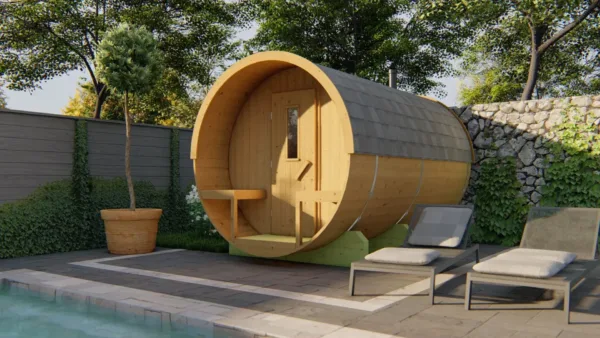 Saunabarrel | Ø205 x 350 cm | 28/42 mm | Thermowood 1