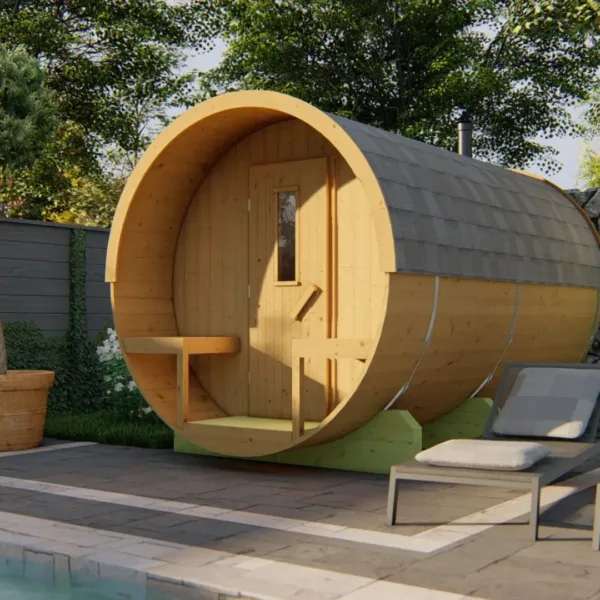 Saunabarrel | Ø205 x 350 cm | 28/42 mm | Thermowood 1