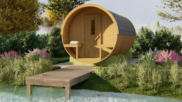 Saunabarrel | Ø205 x 400 cm | 28/42 mm | Thermowood 1