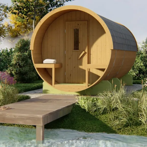 Saunabarrel | Ø205 x 400 cm | 28/42 mm | Thermowood 1
