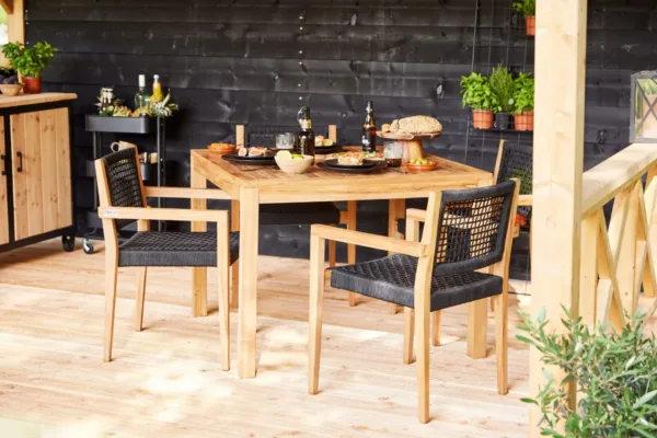 Stapelbare teak stoel Toledo (set van 2 stoelen) 2