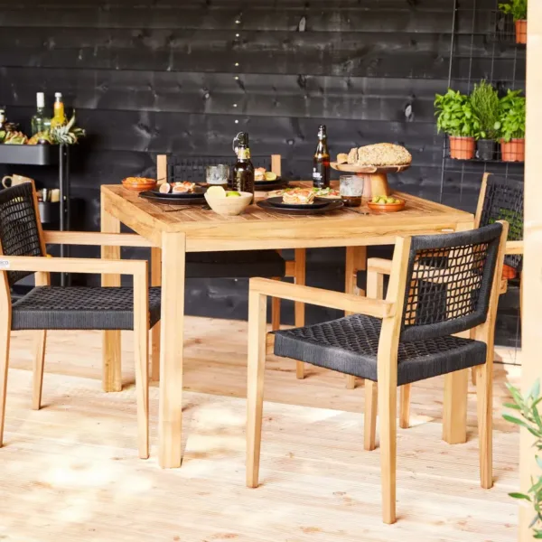 Stapelbare teak stoel Toledo (set van 2 stoelen) 2