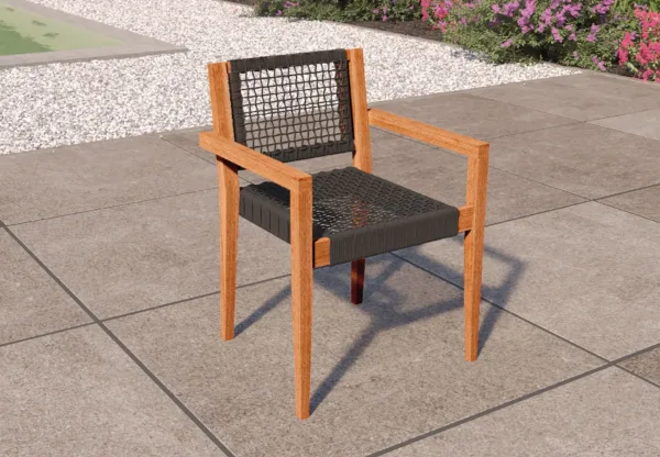 Stapelbare teak stoel Toledo (set van 2 stoelen) 3