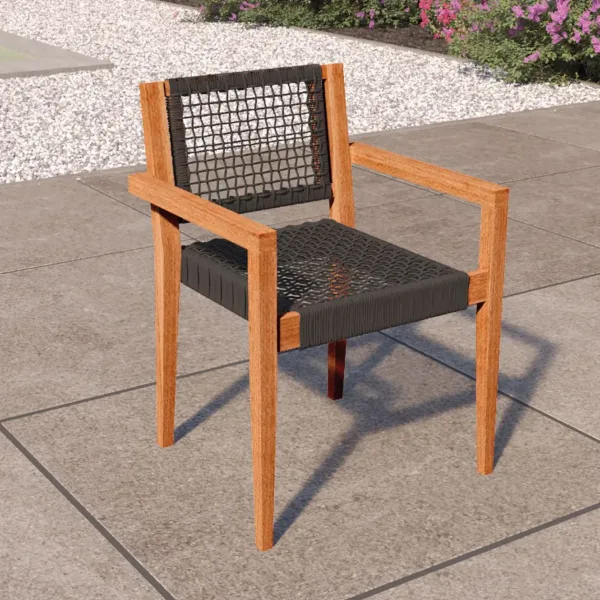 Stapelbare teak stoel Toledo (set van 2 stoelen) 3