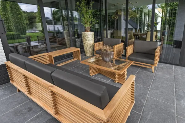 Teak loungeset Riverside fauteuil incl. kusses 2
